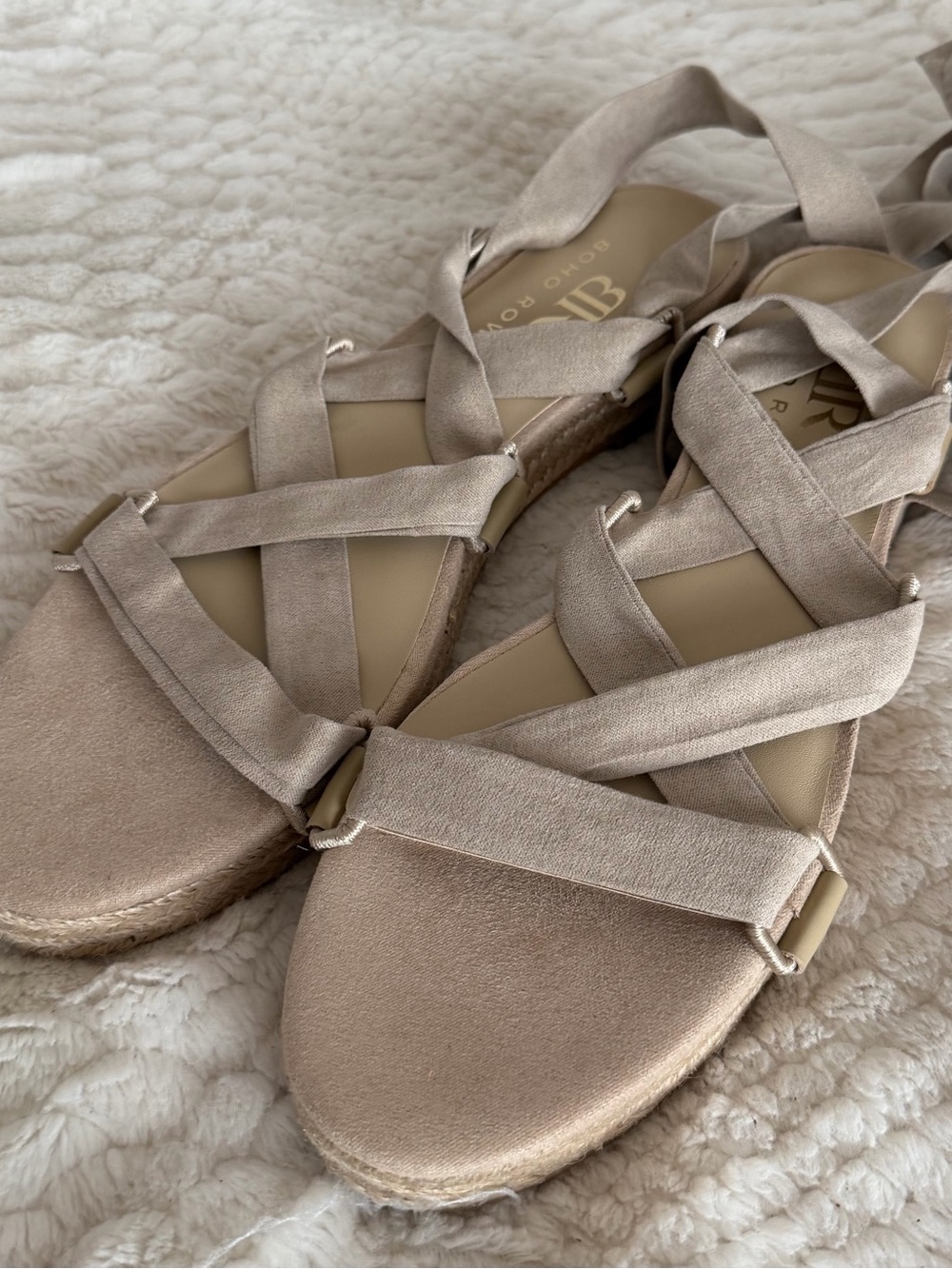 BoHo Row Espadrille Slide Sandals with Interchangeable Colored Straps